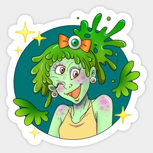 Three Eyed Slime Monster Girl Sticker